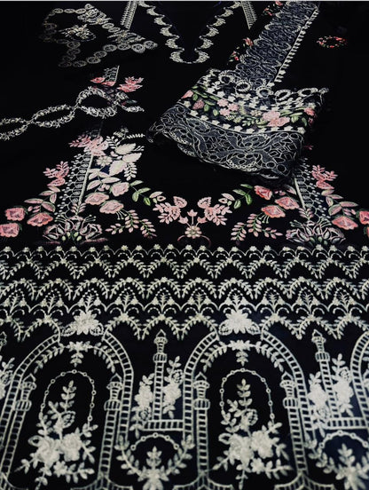 KAHF Luxury Summer Collection – 3PC Embroidered Suit