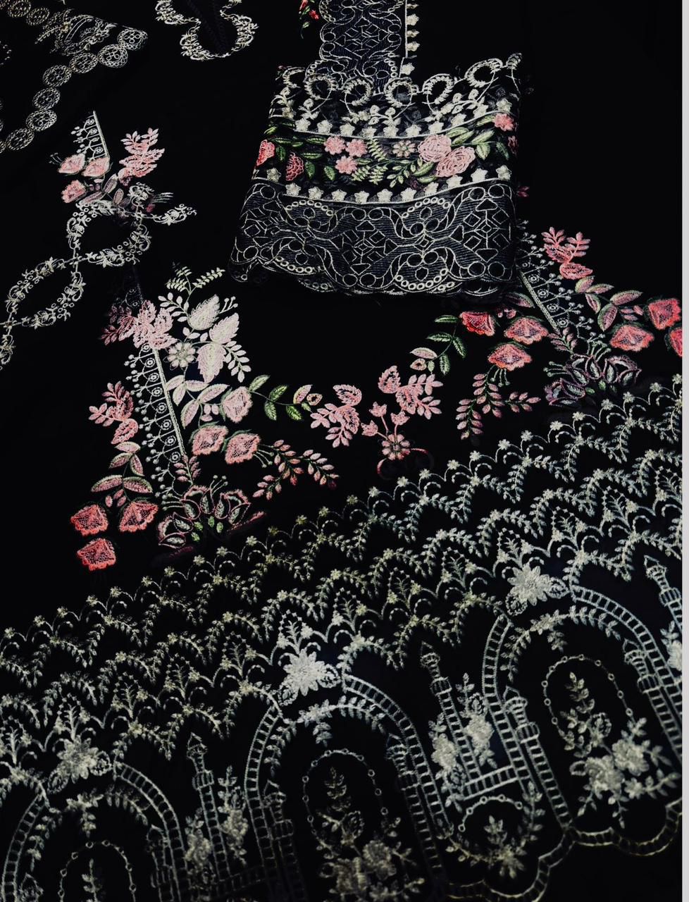 KAHF Luxury Summer Collection – 3PC Embroidered Suit