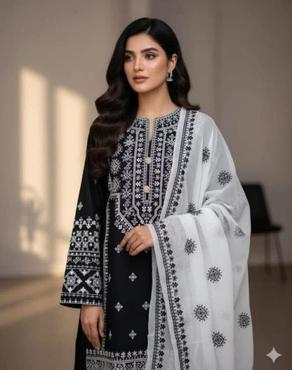 Premium Embroidered 3 Piece Lawn Suit