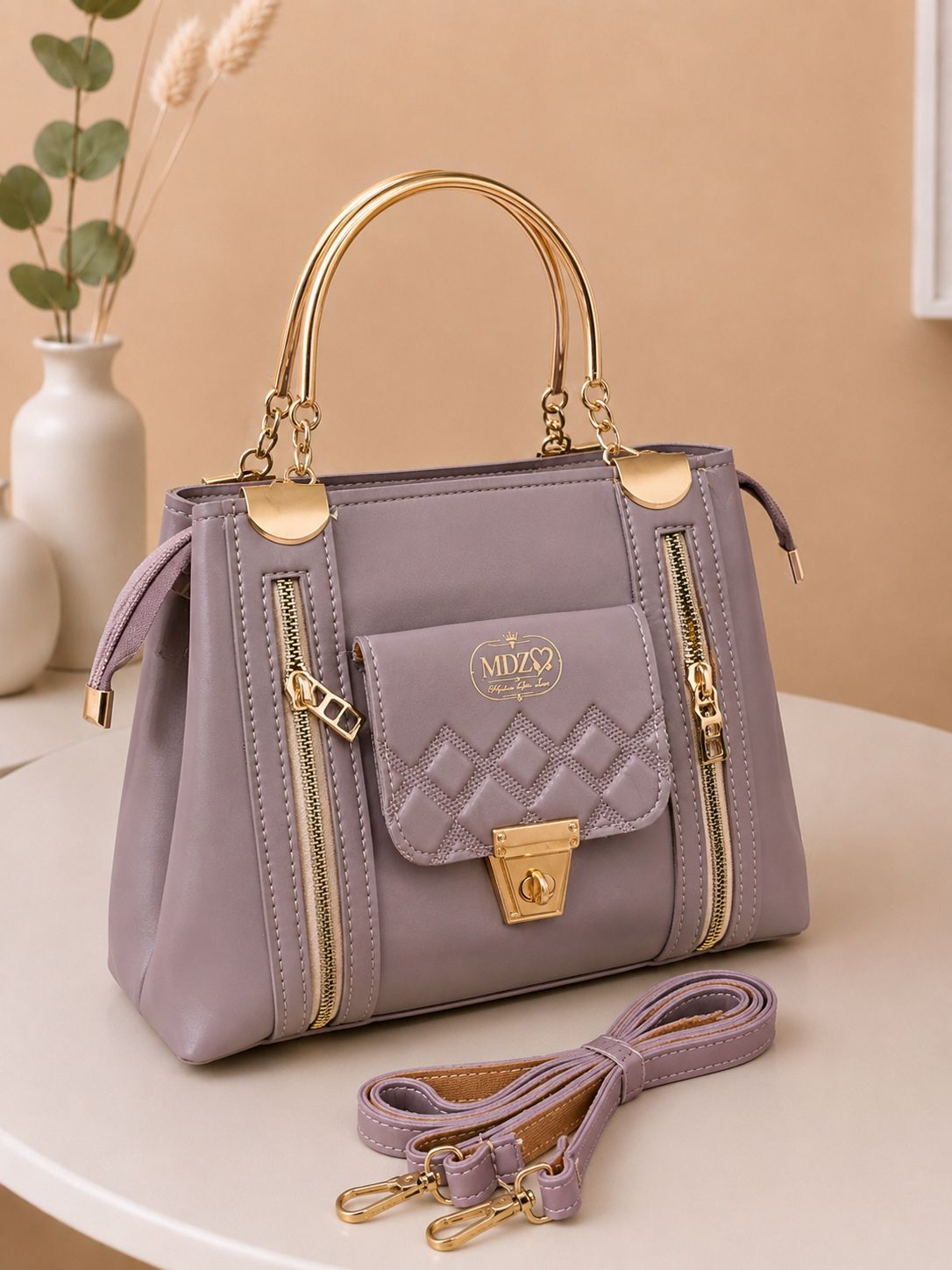 Ladies Stylish Steel Handle Handbag