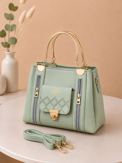 Ladies Stylish Steel Handle Handbag